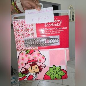 Strawberry Shortcake Pink and Red Shower Curtain Set